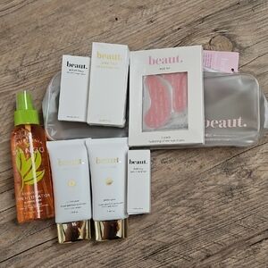 beaut. Skincare & Accessory Gift Set in White & Pink